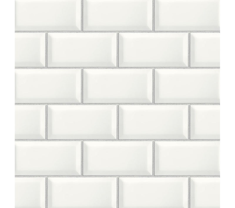 NextWall Faux Large Subway Tile Peel and StickWallpaper Roll — Main view