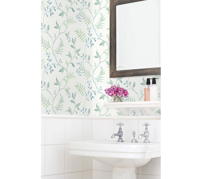 NextWall Watercolor Leaf Trail Peel and Stick Wallpaper Roll — View 4