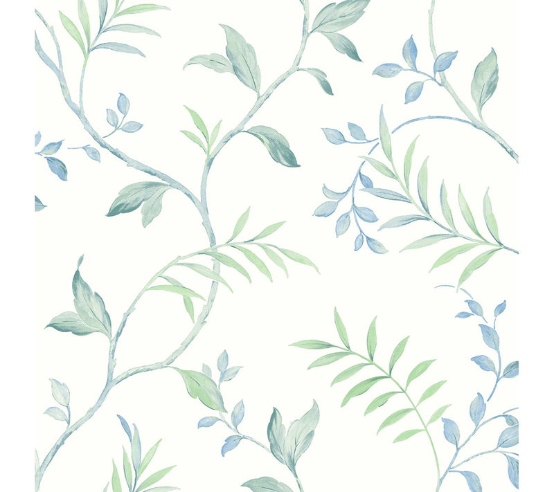 NextWall Watercolor Leaf Trail Peel and Stick Wallpaper Roll — Main view
