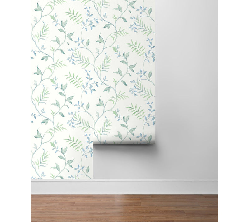 NextWall Watercolor Leaf Trail Peel and Stick Wallpaper Roll — View 6