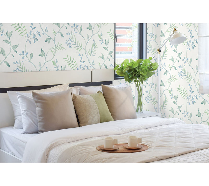NextWall Watercolor Leaf Trail Peel and Stick Wallpaper Roll — View 3