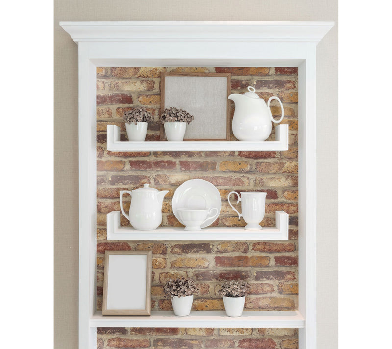 NextWall Faux Rustic Red Brick Peel and Stick Wallpaper Roll — View 4