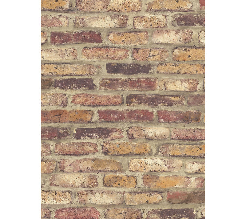 NextWall Faux Rustic Red Brick Peel and Stick Wallpaper Roll — Main view