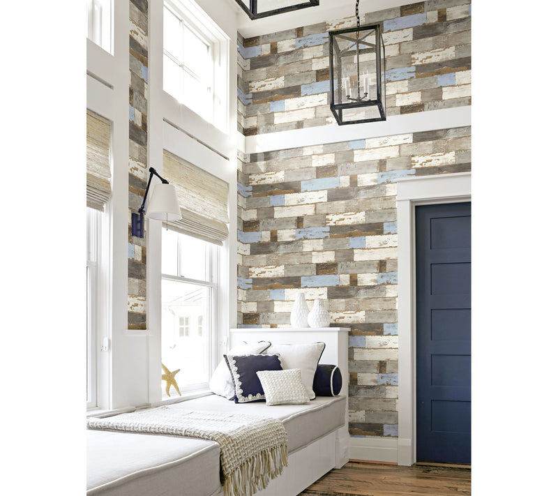 NextWall Colorful Shiplap Peel and Stick Wallpaper Roll — View 2