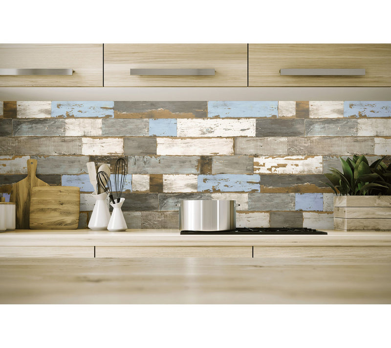 NextWall Colorful Shiplap Peel and Stick Wallpaper Roll — View 5