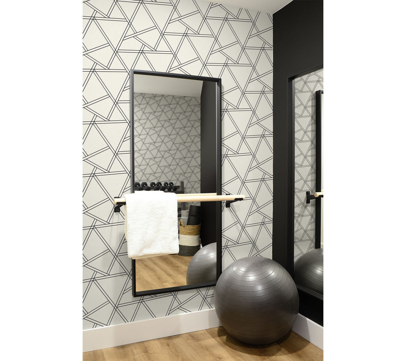 NextWall Railroad Geometric Peel and Stick Wallpaper Roll — View 4