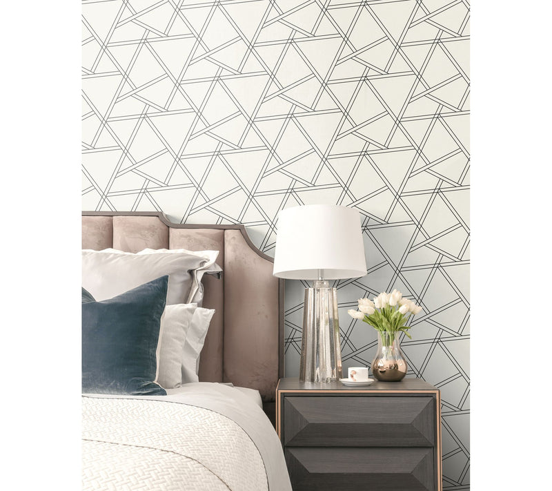 NextWall Railroad Geometric Peel and Stick Wallpaper Roll — View 2