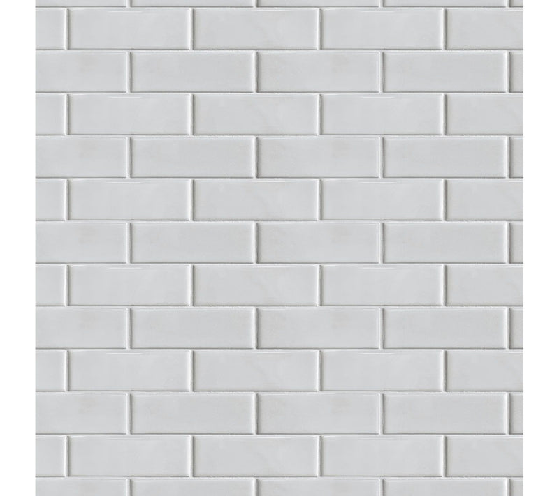 NextWall Faux Subway Tile Peel and Stick Wallpaper Roll — Main view