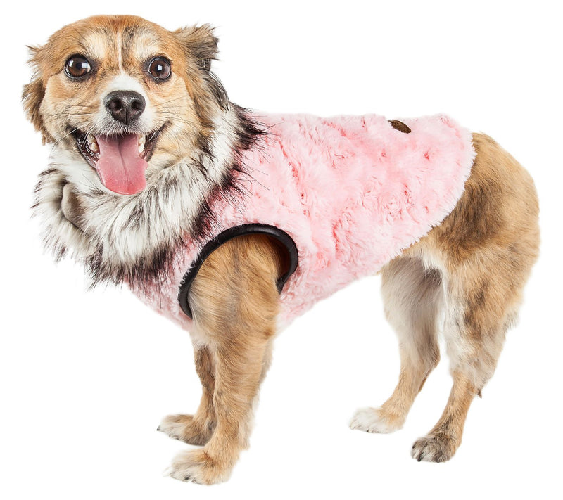 Pet Life Luxe 'Pinkachew' Mink Fur Dog Coat Jacket — Main view
