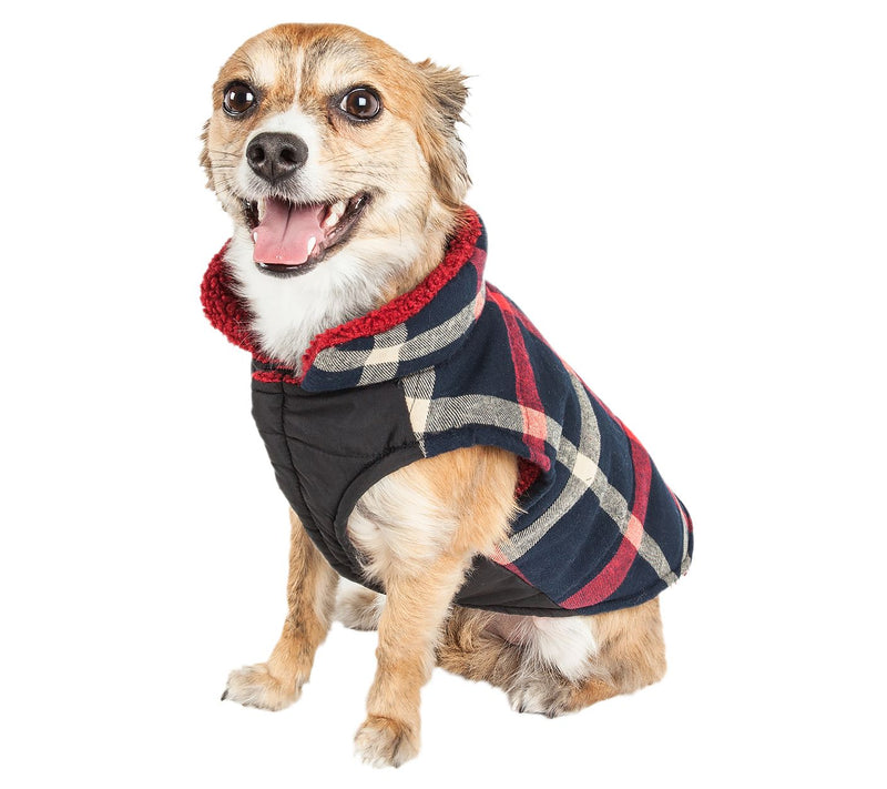 Pet Life 'Allegiance' Plaided Insulated Dog CoaJacket — Main view