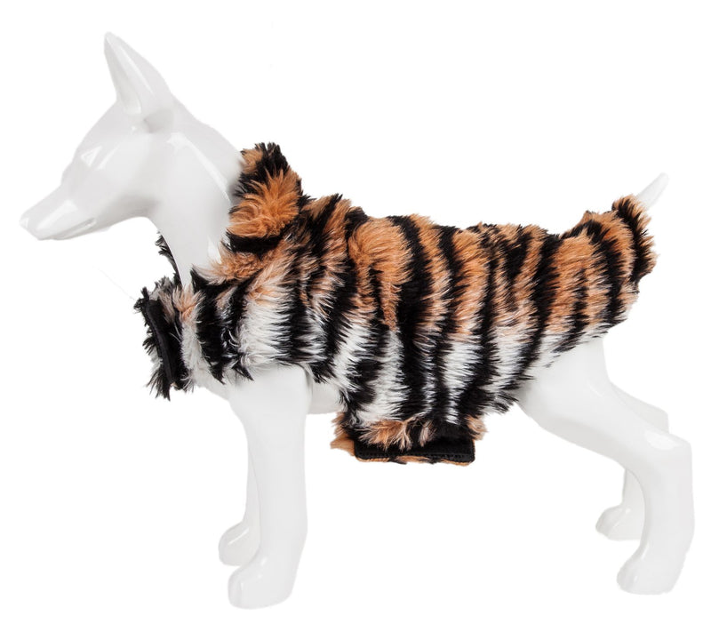 Pet Life Luxe 'Tigerbone' Tiger Patterned Fur Dog Coat Jacket — View 7