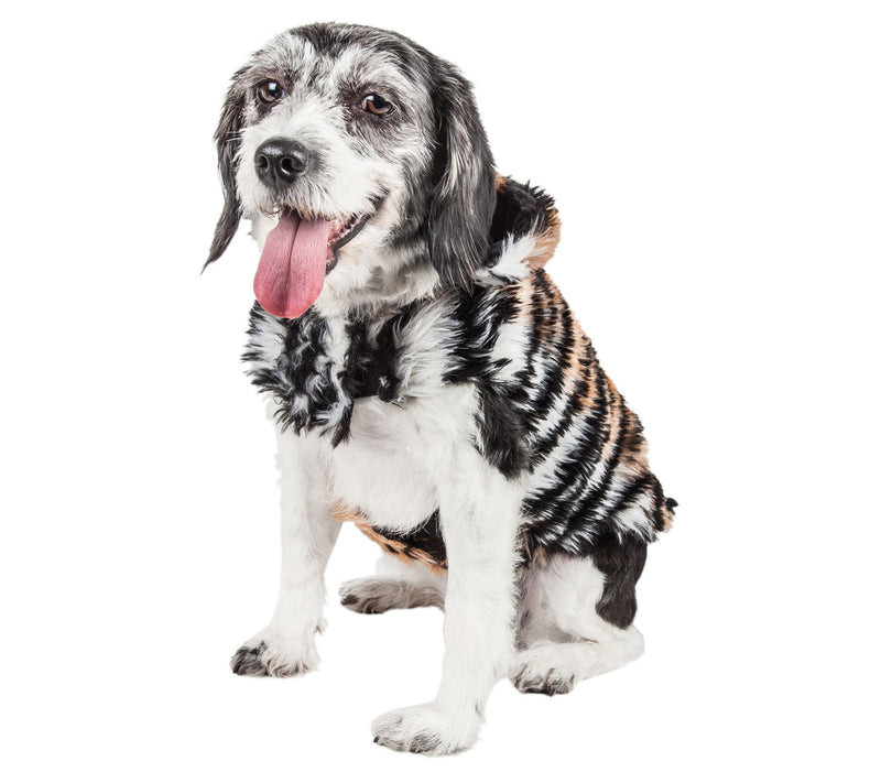 Pet Life Luxe 'Tigerbone' Tiger Patterned Fur Dog Coat Jacket — View 5