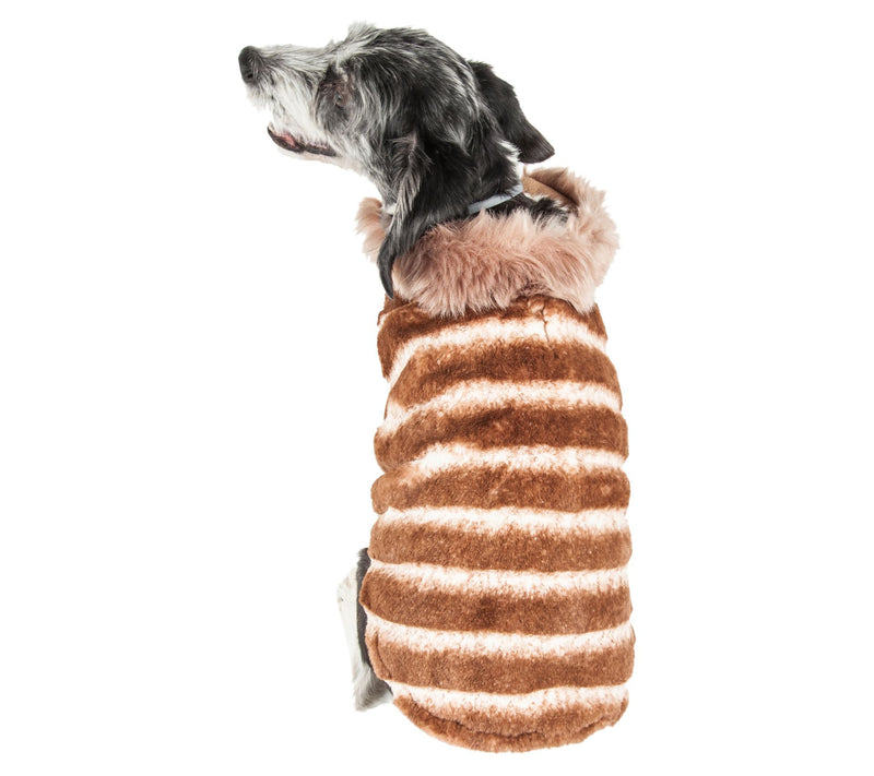 Pet Life Luxe 'Tira-Poochoo' Tiramisu Pattern Mnk Dog Coat — View 6