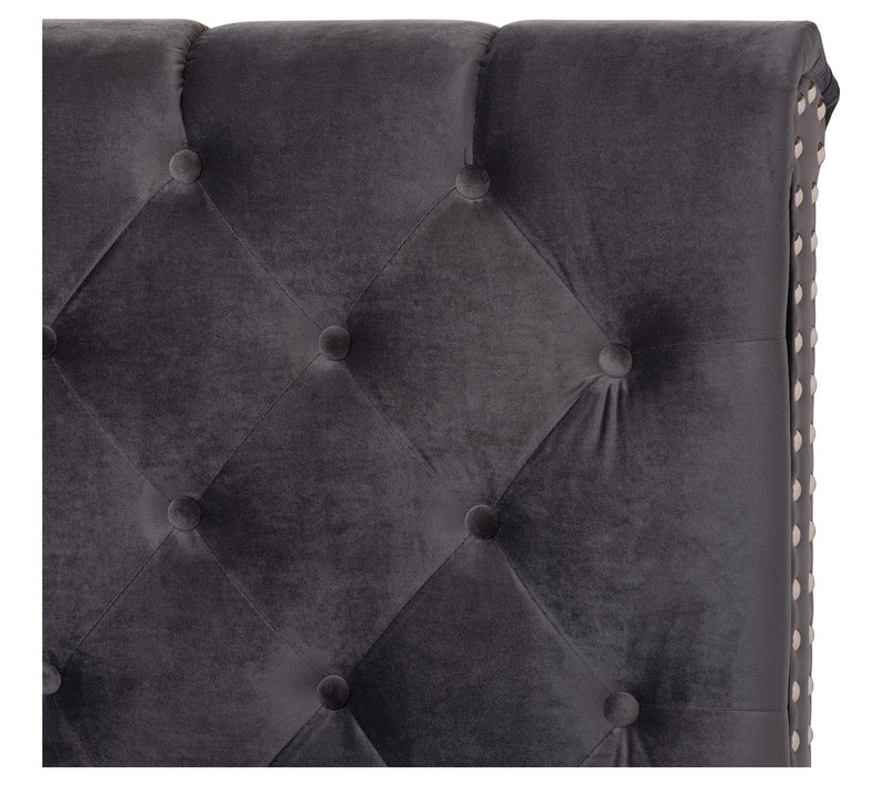 Candace Luxe and Glamour Velvet Upholstered Bed — View 6