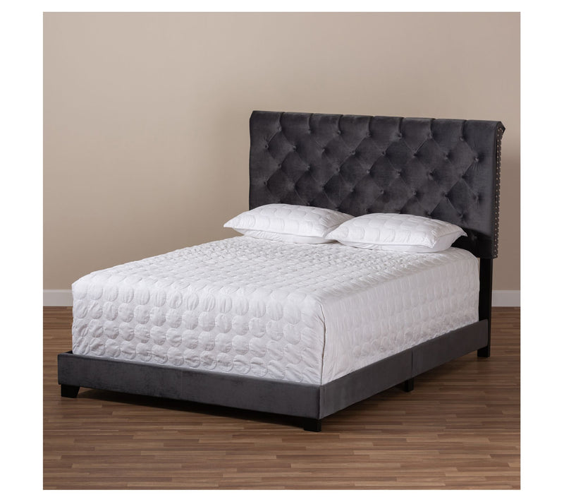 Candace Luxe and Glamour Velvet Upholstered Bed — View 8