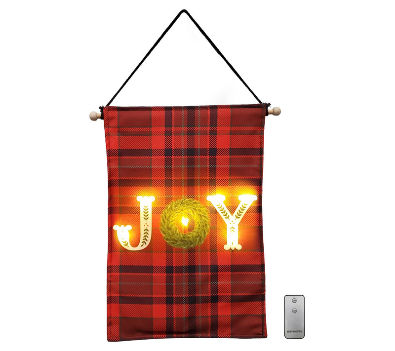 LumaBase Lighted Wall Banner with Remote Control - Joy — View 3