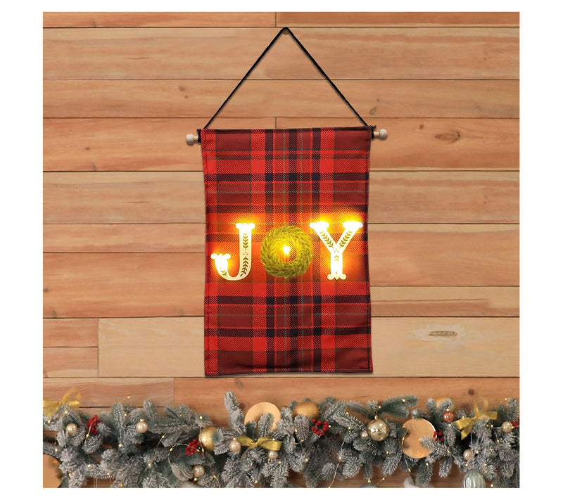 LumaBase Lighted Wall Banner with Remote Control - Joy — View 6