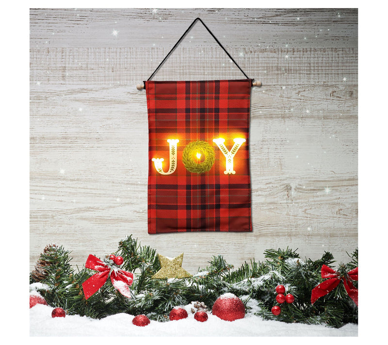 LumaBase Lighted Wall Banner with Remote Control - Joy — View 7