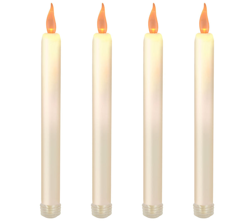 LumaBase Battery Operated Taper Candles, Soft White- Set of 4 — View 5