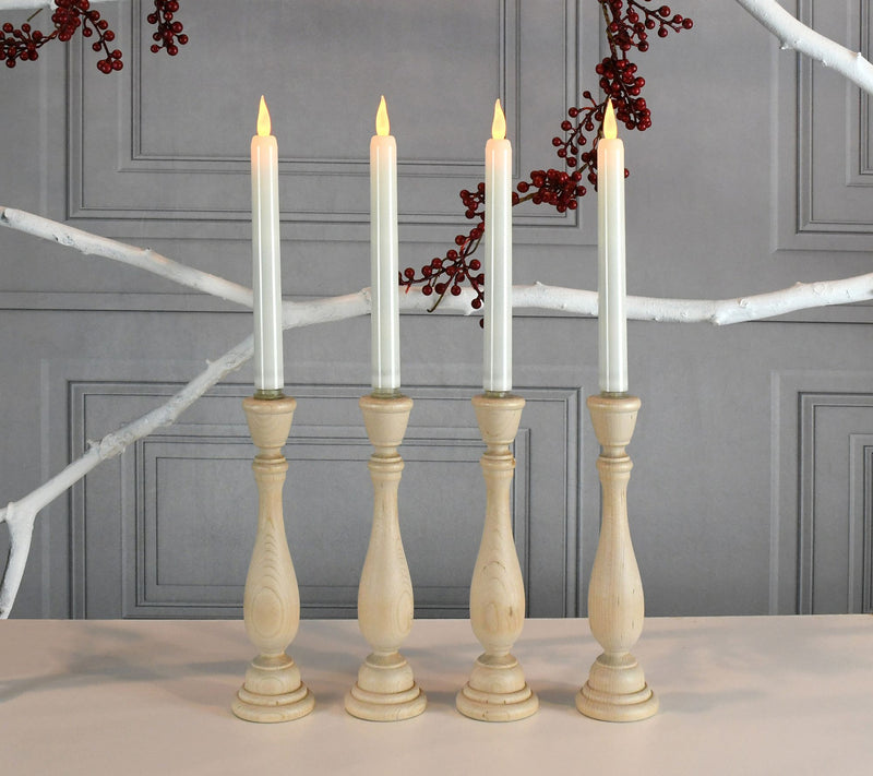 LumaBase Battery Operated Taper Candles, Soft White- Set of 4 — View 4
