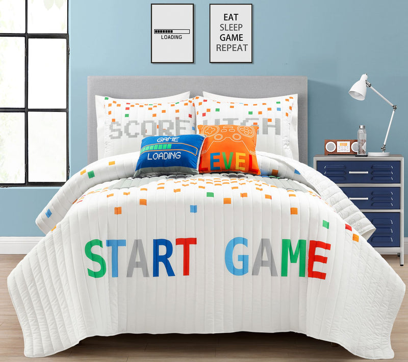 Video Games Ove rsized Quilt 5P c  Full/Queen b y Lush Decor — View 7