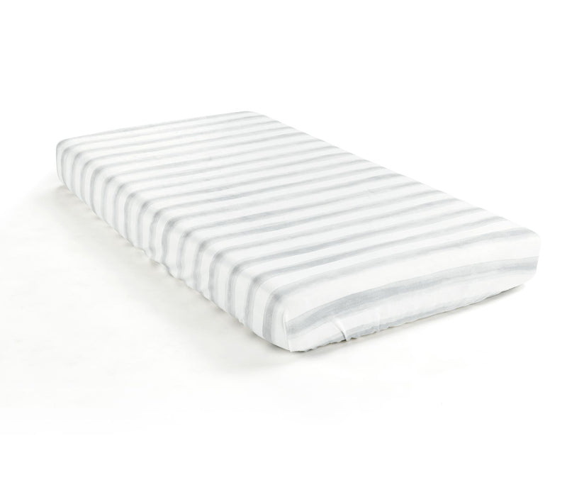 Watercolor Stripe Fitted Crib Sheet by Lush Decor — View 7