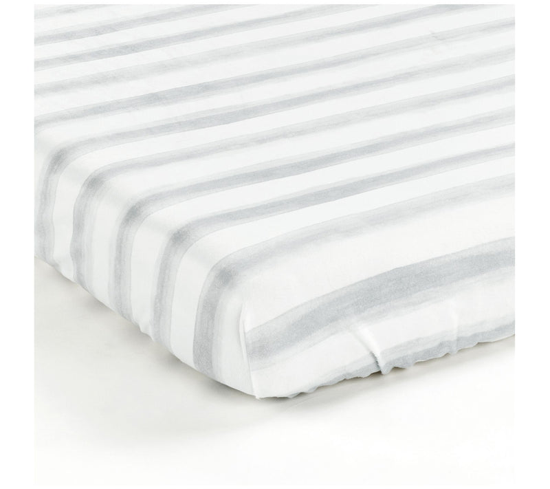 Watercolor Stripe Fitted Crib Sheet by Lush Decor — View 3