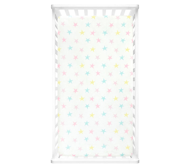 Lush Decor Rainbow Allover Stars Fitted Crib Sheet — View 4