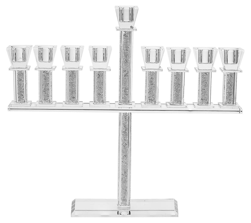 Copa Judaica Crystal Menorah Traditional with Stones — Main view