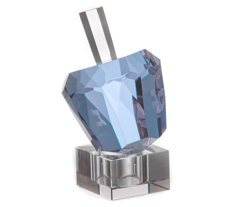 Copa Judaica Dreidel Crystal Diamond Solitaire Blue — View 3