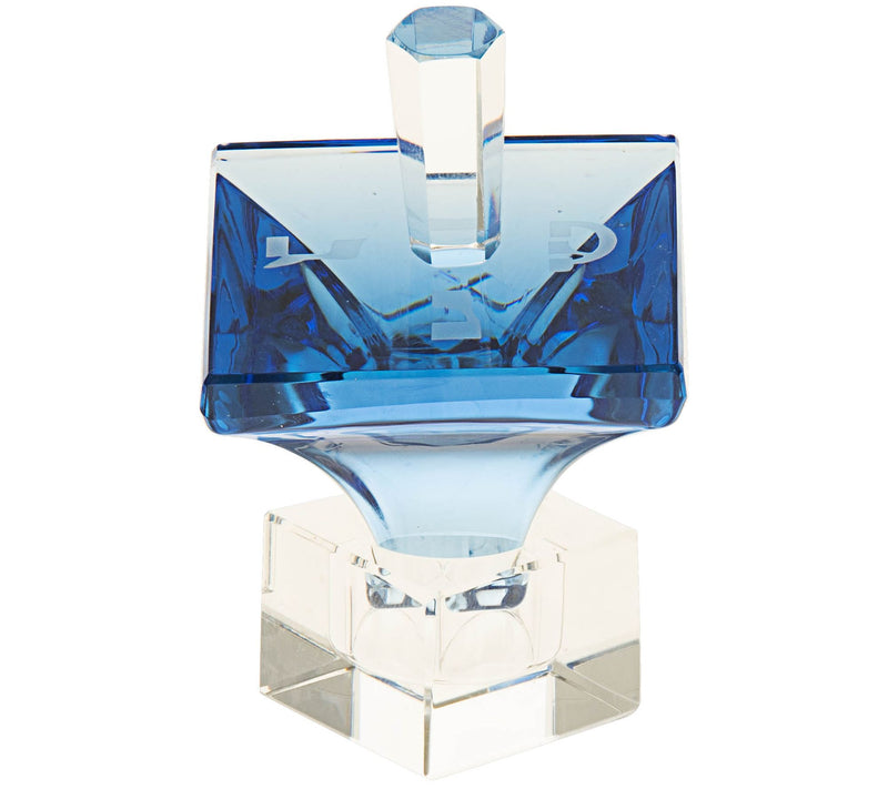 Copa Judaica Dreidel Crystal Optic Blue — View 3