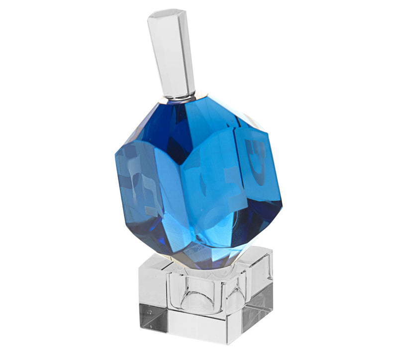 Copa Judaica Dreidel Crystal Nugget Blue — View 3
