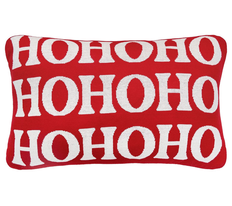 C&F Home Ho Ho Ho 14" x 22" Reversible Knitted Throw Pillow — Main view