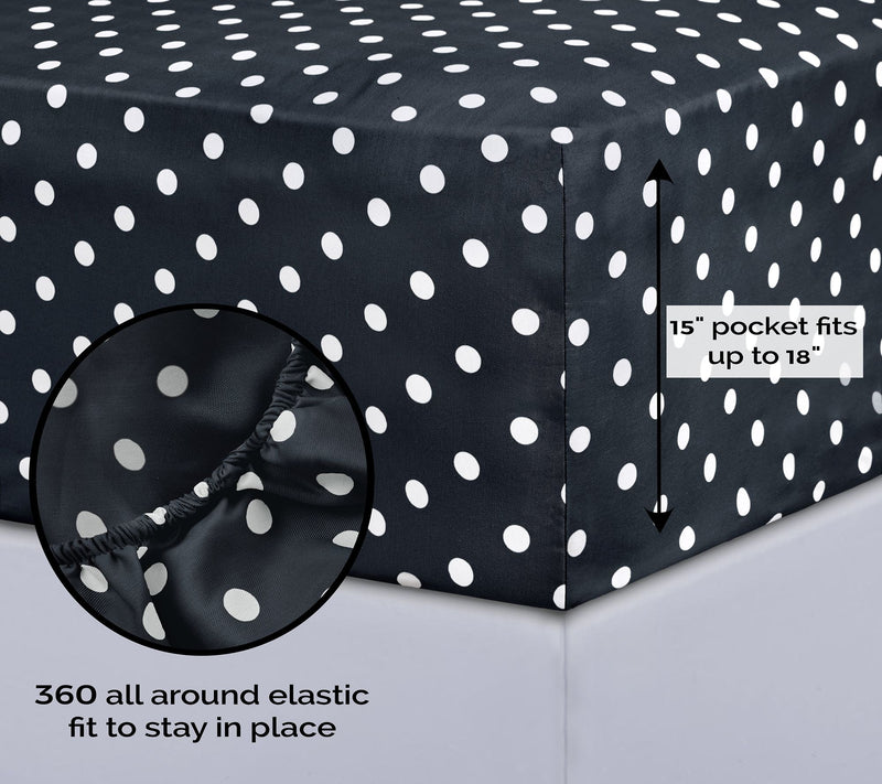 Superior Polka Dot 600-Thread Count Cotton Blend Sheet, King — View 18