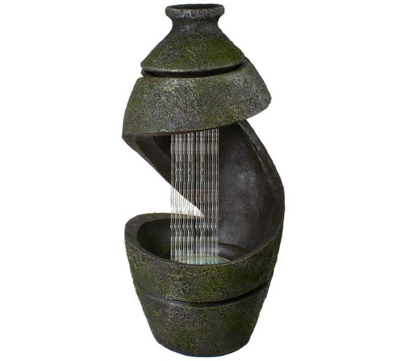 Northlight 31" Green and Gray Mossy Garden Water Fountain — Main view