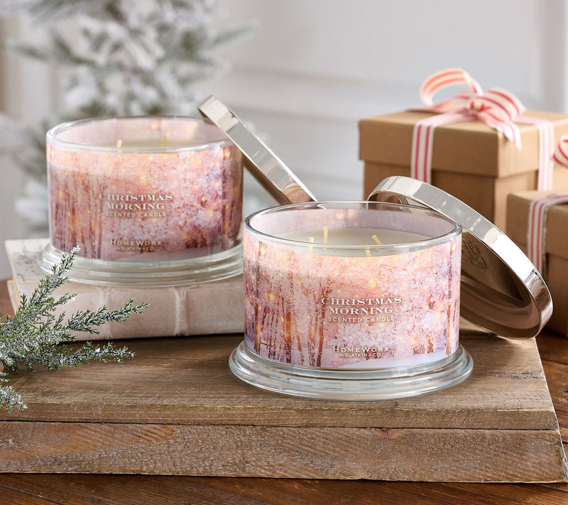 HomeWorx by Slatkin & Co. S/2 18oz Christmas Morning Candles — Main view