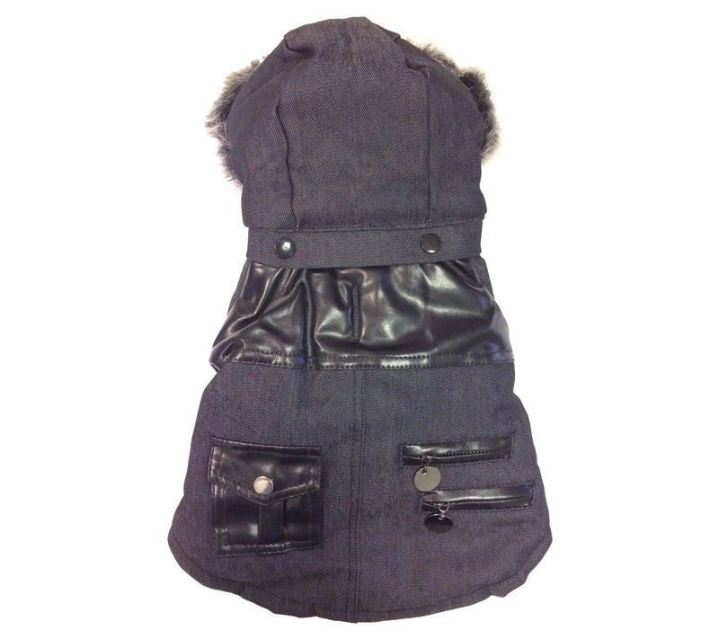 Pet Life Ruff-Choppered Denim Fashioned Wool Pet Coat — View 7