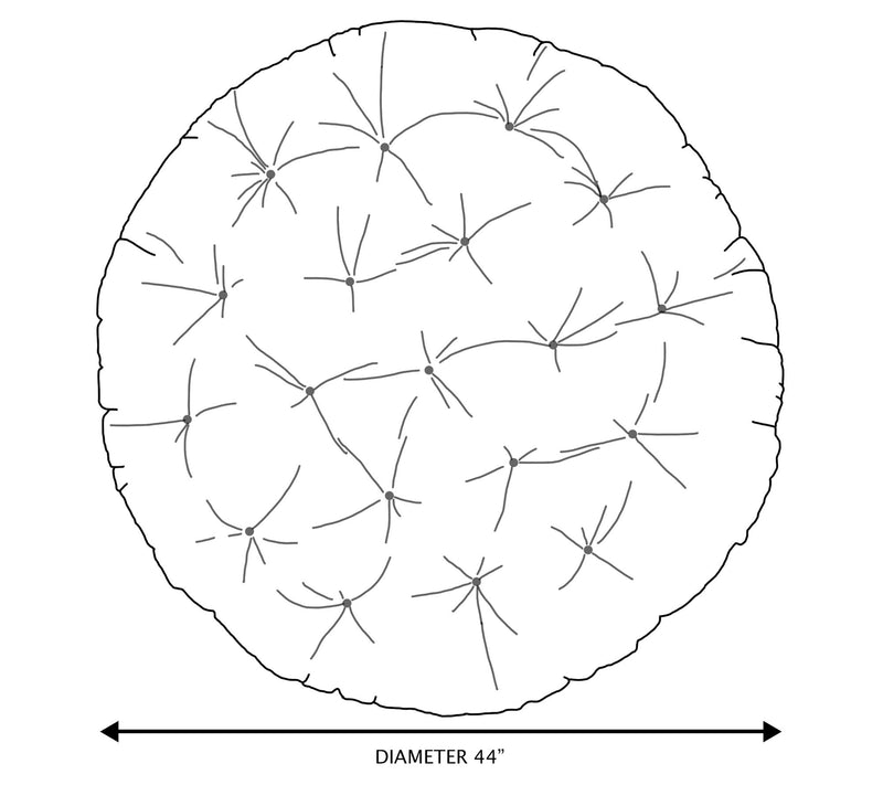 Sorra Home 44" Suede Round Papasan Cushion — View 24