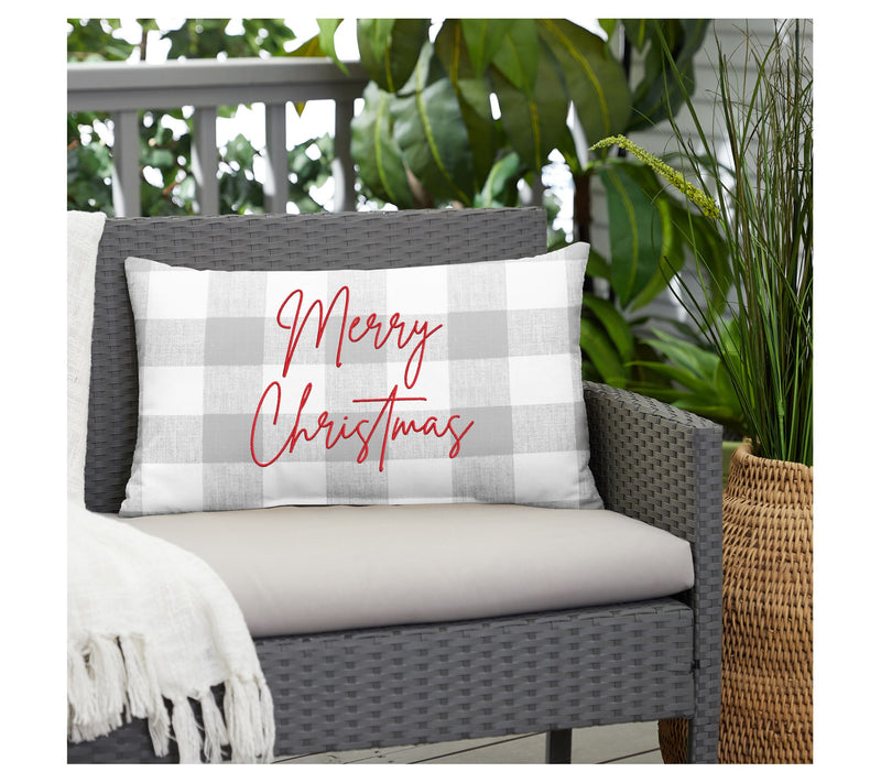 Sorra Home "Merry Christmas" Embroidered 13" x20" Pillow — View 5