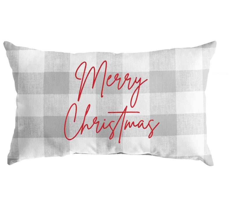 Sorra Home "Merry Christmas" Embroidered 13" x20" Pillow — View 3