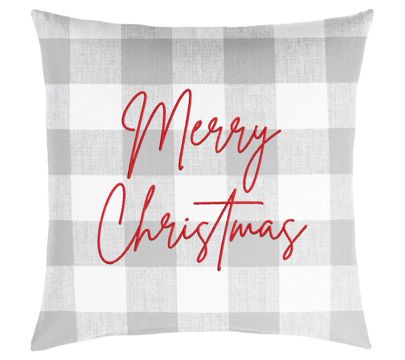 Sorra Home "Merry Christmas" 18" Embroidered Pillow — Main view