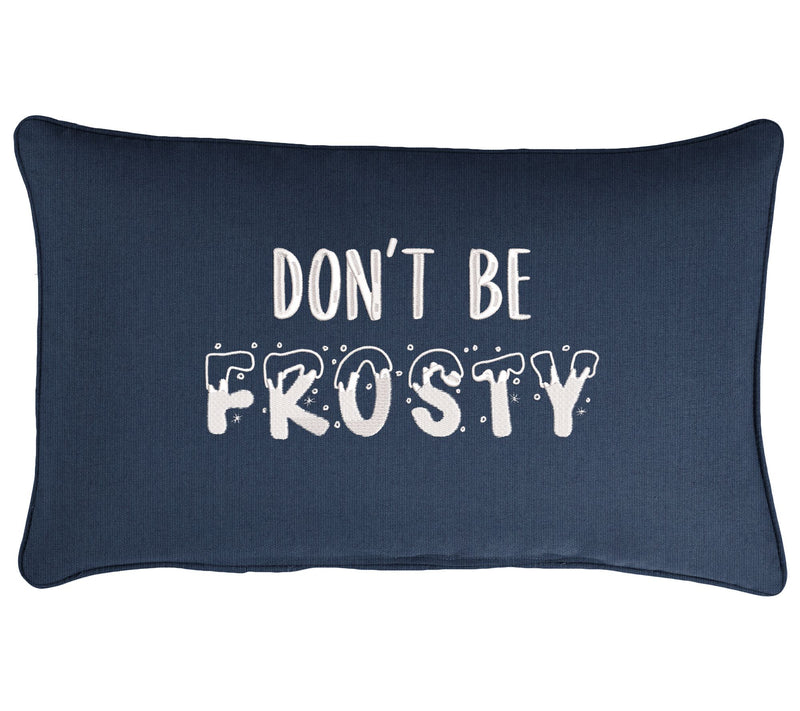 Sorra Home Don't Be Frosty Embroidered Sunbrell a Pillow — Main view