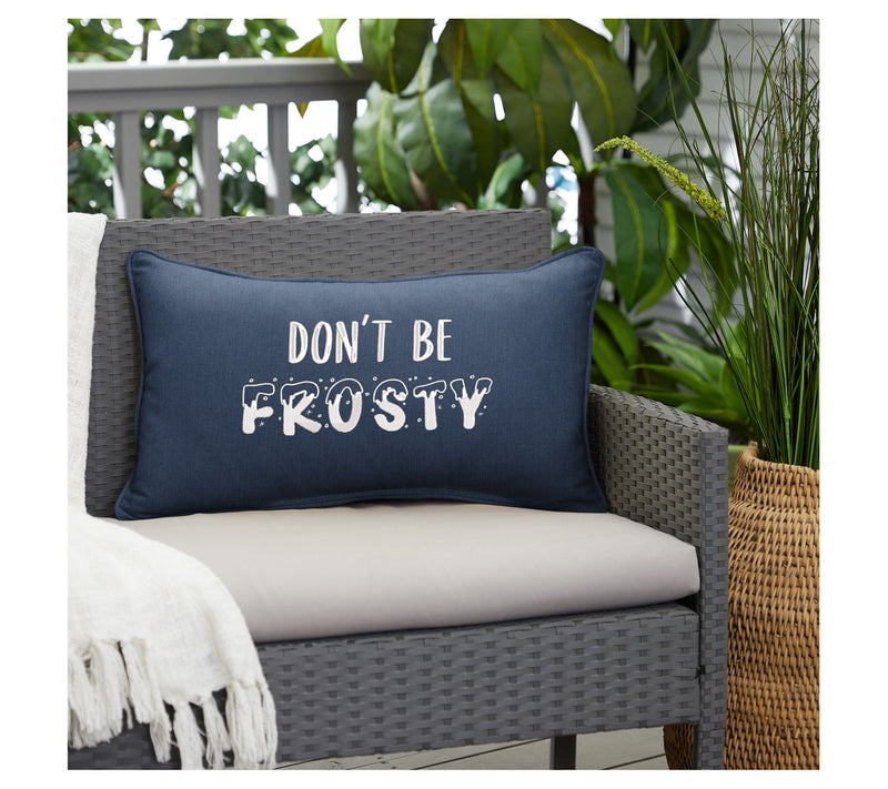 Sorra Home Don't Be Frosty Embroidered Sunbrell a Pillow — View 5
