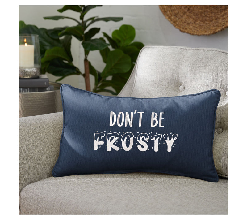 Sorra Home Don't Be Frosty Embroidered Sunbrell a Pillow — View 4