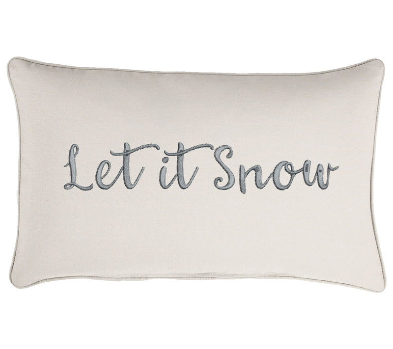 Sorra Home Let It Snow Embroidered Sunbrella Pi llow — Main view