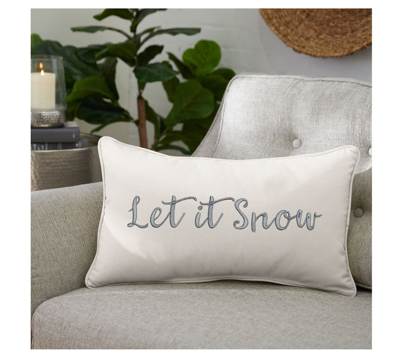 Sorra Home Let It Snow Embroidered Sunbrella Pi llow — View 4