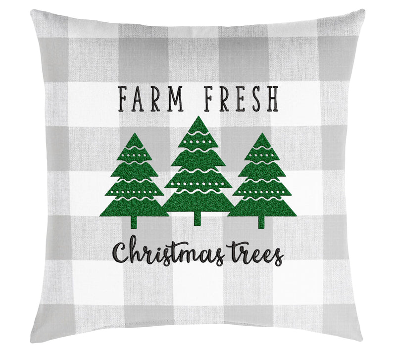 Sorra Home Farm Fresh Christmas Tree 18" Embroidered Pillow — Main view