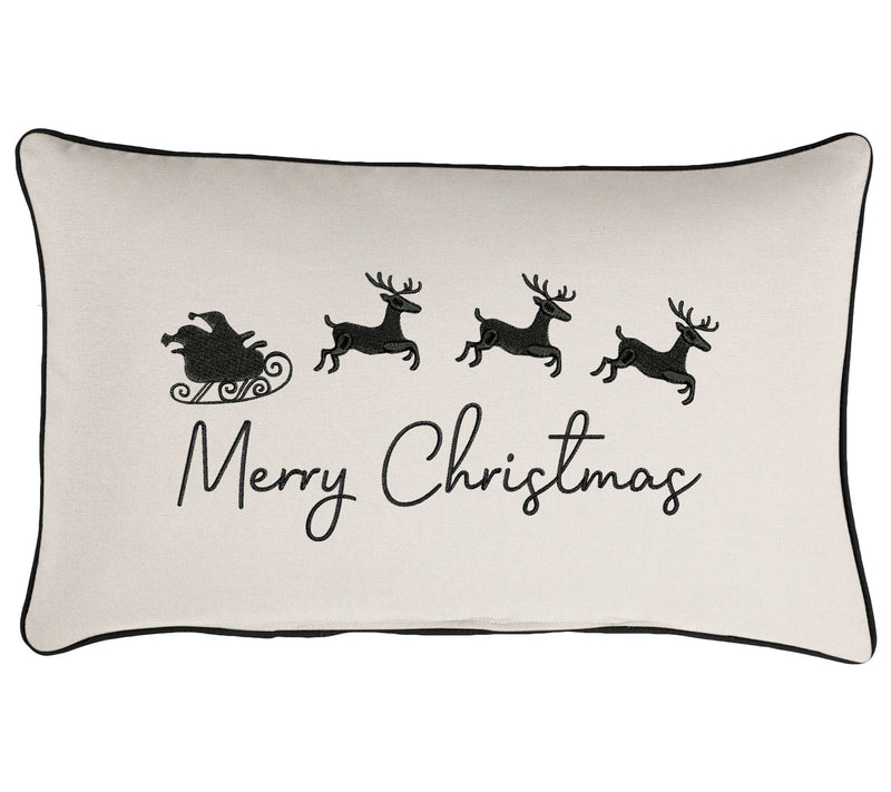 Sorra Home Merry Christmas Embroidered Sunbrella Pillow — View 3