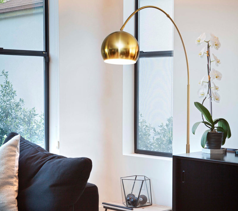 Brightech Olivia 75"H Antiqued Brass LED Arc Flor Lamp — View 10