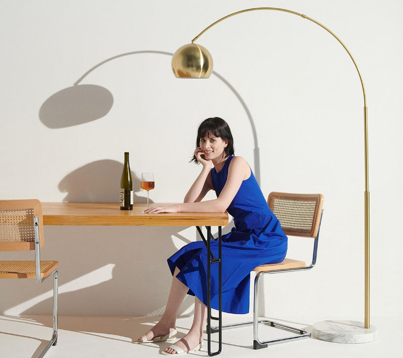 Brightech Olivia 75"H Antiqued Brass LED Arc Flor Lamp — View 6